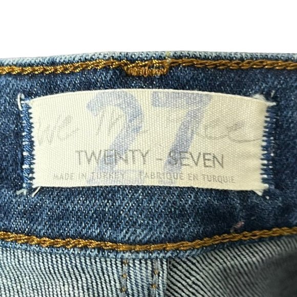 Free People High Rise Jegging Jeans Raw Hem Indigo Blue Women’s Size 27 Skinny - Picture 10 of 13